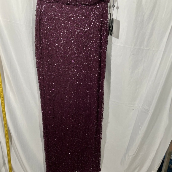 NWT Adrianna Papell Blouson Sequin Gown in‎ Cassis [SZ 2 ] - Picture 4 of 12